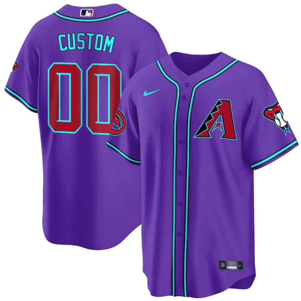 Men Arizona Diamondback Purple Nike 2024 Cool Base Custom MLB Jersey->customized nfl jersey->Custom Jersey